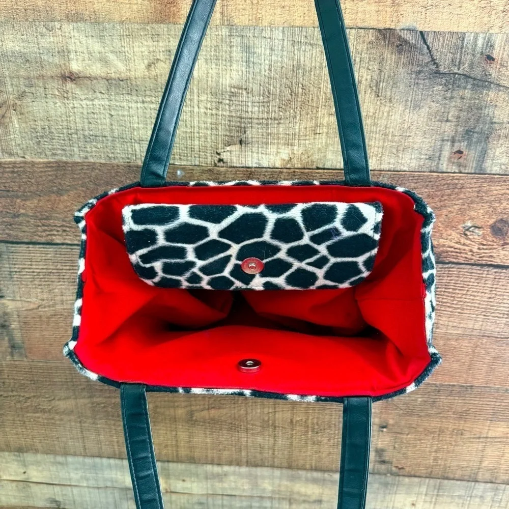 Kate Spade Vintage Y2K Faux Fur Animal Print Tote Bag